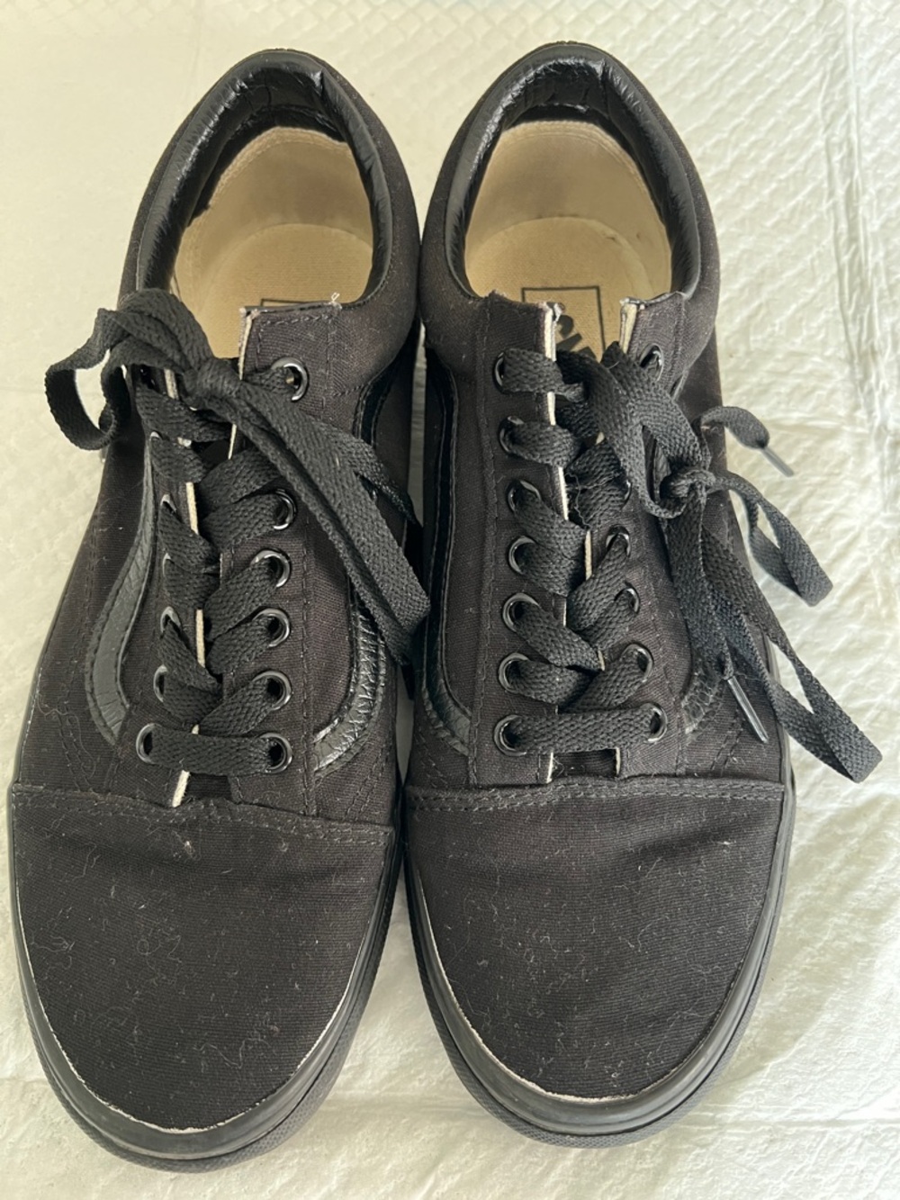 Vans Black Canvas Low-Top Lace-Up Sneakers
